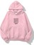 Kapüşonlu Içi Polar War & Peace Baskılı Pembe Unisex Sweatshirt 2