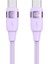US-SJ633 U85 iPhone 15 Serisi Için 2m Tip-C - Tip-C Örgülü Kablo Pd 100W Hızlı Şarj 480MBPS Veri Iletim Kablosu - Mor (Yurt Dışından) 1
