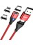 Hat Prınce 6&#39;sı 1 Arada 2m Pd 60W Kablo Type-C / Usb-A - Ip / Type-C / Mikro USB Manyetik Veri Kablosu - Kırmızı (Yurt Dışından) 1