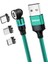 Hat Prınce 2m Manyetik Telefon Şarj Kablosu 3A Usb&#39;den Ip&#39;ye / Type-C / Mikro USB Naylon Örgülü Veri Kablosu, LED Işıklı - Yeşil (Yurt Dışından) 1