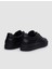 %100 Hakiki Deri Siyah Bağcıklı Erkek Sneaker 6