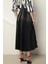 Örme Kumaş Kadın Piliseli Etek Siyah 2