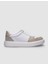 Deri Beyaz - Bej Bağcıklı Erkek Sneaker 1