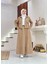 Ham Kot Kumaş Etek Ceket Takım Krem 2