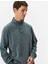 Yıkamalı Sweatshirt Dik Yaka Düğme Detaylı Pamuklu 2