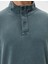 Yıkamalı Sweatshirt Dik Yaka Düğme Detaylı Pamuklu 5
