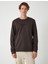 Bisiklet Yaka Sweatshirt Slogan Baskılı Uzun Kollu Pamuklu Interlok Kumaş 3