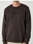 Bisiklet Yaka Sweatshirt Slogan Baskılı Uzun Kollu Pamuklu Interlok Kumaş 5