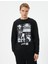 Bisiklet Yaka Sweatshirt Slogan Baskılı Uzun Kollu 3