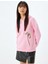Kapüşonlu Oversize Sweatshirt Kedi Işlemeli Cep Detaylı Şardonlu 2