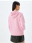 Kapüşonlu Oversize Sweatshirt Kedi Işlemeli Cep Detaylı Şardonlu 4