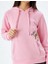 Kapüşonlu Oversize Sweatshirt Kedi Işlemeli Cep Detaylı Şardonlu 5