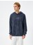 Kapşonlu Sweatshirt Yıkamalı Slogan Işlemeli Ribanalı Şardonlu 3