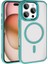 Apple iPhone 16 Pro Kılıf Wireless Şarj Özellikli Krom Magsafe Silikon Kapak 1