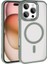 Apple iPhone 16 Pro Max Kılıf Wireless Şarj Özellikli Redclick Krom Magsafe Silikon Kapak 1