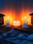 Cadılar Bayramı 3'lü Set - 1 Bal Kabağı ve 2 Mumluk, Halloween Dekor, Tealight Mumluk 1