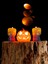 Cadılar Bayramı 3'lü Set - 1 Bal Kabağı ve 2 Mumluk, Halloween Dekor, Tealight Mumluk 5
