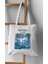 Monet - Zambaklar Baskılı Beyaz Kalın Su Geçirmez Kanvas Omuz Çantası Tote Bag 3
