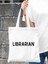 Librarian Tasarım Kalın Beyaz Su Geçirmez Kanvas Tote Bag, Bez Çanta, Kitap Çantası 1