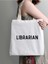 Librarian Tasarım Kalın Beyaz Su Geçirmez Kanvas Tote Bag, Bez Çanta, Kitap Çantası 3