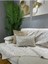 Yumuşak peluş tavşan temalı krem koltuk örtüsü ve şal seti 100x160 bej renk 1