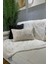 Krem mermer desenli peluş tavşan koltuk şal seti 100x160 bej renk 2