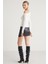 Sıssı Kadın Asimetrik Yaka Slim Fit Uzun Kollu Beyaz Bluz 5
