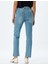 Slim Fit Kot Pantolon Düz Paça Normal Bel Düğmeli Cepli Pamuklu - Slim Straight Fit Jeans 4