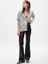 Kadın Siyah High Rise Suni Vegan Deri '70s Flare Jean Pantolon 1
