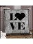 Love Kalp Dekoratif Kırlent Yastık Kılıfı 43 x 43 cm Gri 1
