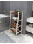 Metal Ahşap Dekoratif Açık Banyo Rafı Konik Banyo Rafı 4 Raflı Beyaz Çok Amaçlı Raf Organizer 3