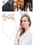 1 Adet Rose Gold Parlak Bride To Be Taç, Bekarlığa Veda Metal Nedime Taçı 1