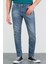 Hlt Jeans Erkek Açık Mavi Taşlamalı Slim Fit Denim Jeans Kot Pantolon HLTHE001943A 5