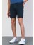 Erkek Taşlamalı Rahat Kesim Dark Green Jean Şort 6