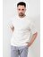 John Borners Ekru Erkek O Yaka %100 Pamuk Oversize T-Shirt 3