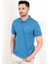 John Borners Erkek Mavi Polo Yaka T-shirt Pamuklu Serin Tutan Regular Fit 2061 3