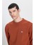 Regular Fit Normal Kesim %100 Pamuk Bisiklet Yaka İçi Polarlı Bordo Sweatshirt 4
