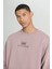 Loose Fit Rahat Kesim %100 Pamuk Bisiklet Yaka Şardonlu Sweatshirt 4