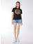 Yuvarlak Yaka Baskılı Siyah T-Shirt 76PAHG12 3