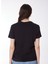 Yuvarlak Yaka Baskılı Siyah T-Shirt 76PAHG12 5