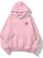 Kapüşonlu Içi Polar Flowers Baskılı Pembe Unisex Sweatshirt 2