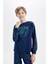 Erkek Çocuk Pijama Takımı Bisiklet Yaka Baskılı Uzun Kollu Üst Uzun Alt T5294A624WN 4
