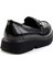 Siyah Kroko Kadın Loafer Ayakkabı K01257069011 4