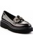 Siyah Kırışık Rugan Kadın Loafer Ayakkabı K01257069508 3