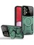 Samsung Galaxy A32 Kılıf Lens Korumalı Standlı Tasarım Korumalı Silikon Kapak - Koyu Yeşil 1