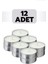 Tealights Yuvarlak Mum 12 Adet Beyaz 1