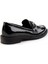 Siyah Kırışık Rugan Kadın Loafer Ayakkabı K01474091208 4