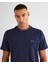 Erkek Lacivert Regular Fit Bisiklet Yaka T-Shirt 2003265.433 4