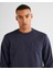 Erkek Lacivert Regular Fit Bisiklet Yaka Logolu Sweatshirt 2015085.433 4