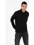 Regular Fit Balıkçı Yaka Erkek Siyah Kazak Cl1051638 4